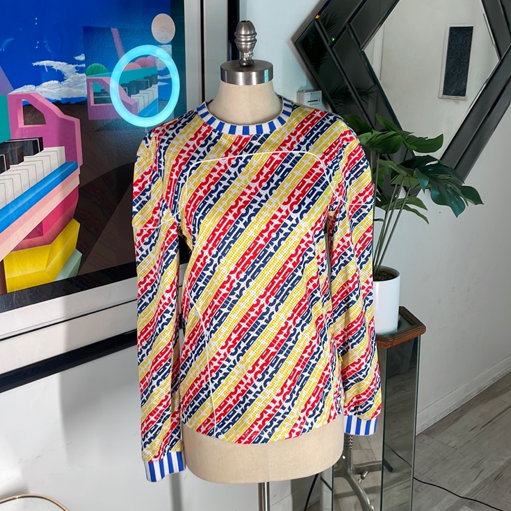 Opening ceremony long sleeve RBY Red Blue Yellow striped shirt - Picture 1 of 12